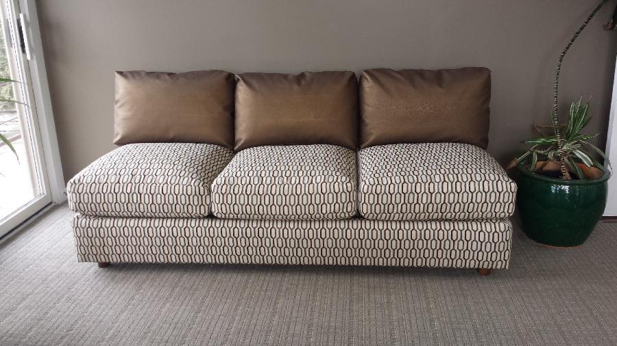 Leeann, Recovered a sofa for a local business executives office rehab.