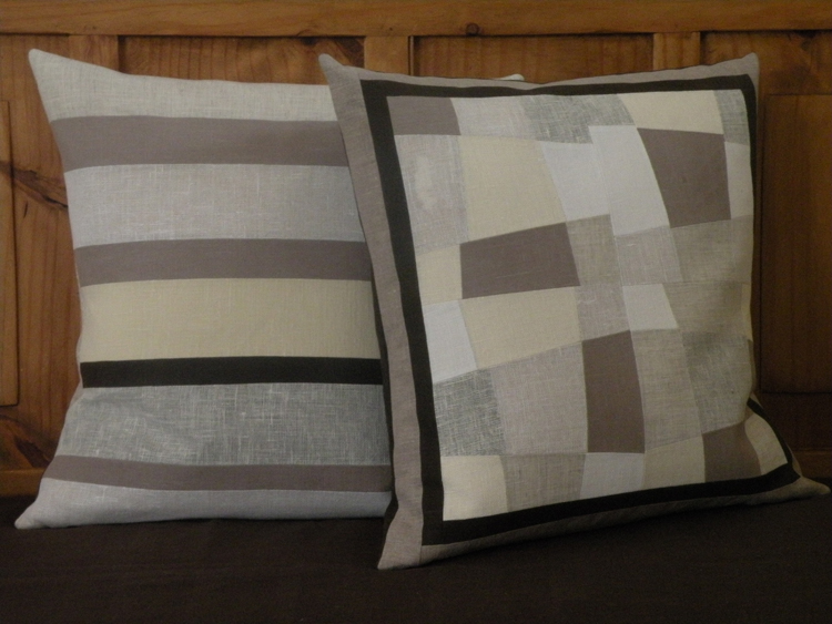 Martha, These are 20 x 20 decorative pillows. 
On the right: Nine neutral colors of various weighted, lus...