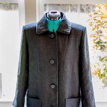 This coat was my first attempt at a tailored garment.  It is black heavyweight linen with cotton...
