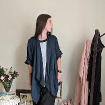 Jane, Loose fitting waterfall jacket IL020 Lin...