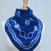 Western bandana -  Indigo dyed , shibori embellished bandana in light weight linen.  Size -25&qu...