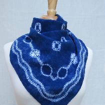 Erica, Western bandana -  Indigo dyed , shibori...