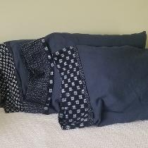 Karen, 4 yds of cobalt mid weight linen sewn in...