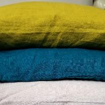 linen pillow cases and a sheet