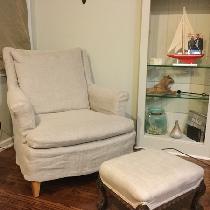 Used Smokey taupe in natural for a very comfortable chair.  Very happy with results.