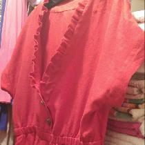 Lynn, Red linen shirt dress. 
Comfy and work a...