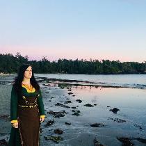 Kristine, A Viking linen dress and apron dress mad...