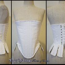 White linen Elizabethan "corset" or pair of bodies / stays