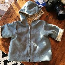 Made this little jacket out of Blue Bayou heavy weight linen and lined it with soft cotton.