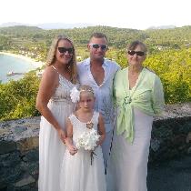 Wearing Eva and Nico at renewal of wedding vows above Honeymoon Beach on St. John, U.S.V.I.