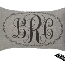 Jody, Monogram pillow done in 4C22 - Rustic -...