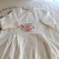 I made this 20th Anniversary dress using your white medium weight linen with your free dress pat...