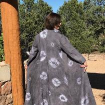 Medium Weight White Linen--dyed by me.  Maxi Duster Coat