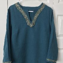 Sandra, Hand embroidered and beaded tunic made w...