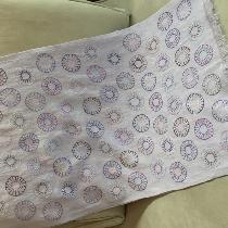 Hand embroidered shawl made with IL020 Silver Lilac softened.