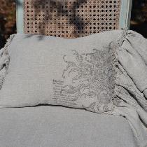 Karen, Lumbar Pillow made with 4C22 Natural Lin...