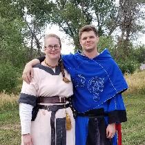 Outfits I made for my husband and I, pink is wool, blue is linnen. Under tunics made of linnen.