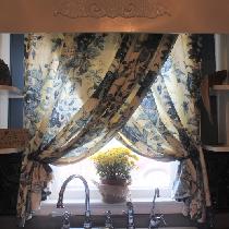 I designed and sewed these Country Criss Cross Curtains.   The main fabric is 100% linen and the...