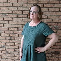 Melinda dress in Emerald middle weight.