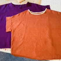 I made these two lovely Simple Linen T-shirts for summer out of one yard pieces of each color......