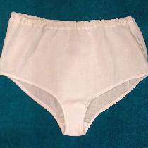 Crisp and clean, modest optic white linen panty for women who want linen next to their skin for...