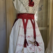 Created by me for an upcoming 1880s movie.  All pieces are hand done.  Pieces include corset cov...