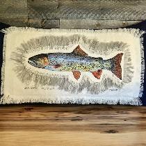 Hand-painted Cutthroat Trout on Duck cloth and 100% linen lumbar pillow