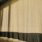 Karen, Lined panel drapes with a stripe of indi...