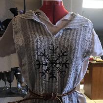Viking garb. Natural Mix shirt and narrow rustic over tunic