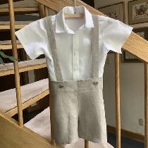 Toddler shirt (IC64) and suspender shorts (IL019) for a summer wedding.