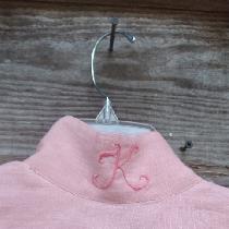 Hand embroidered monogram on collar. Just for grins and giggles.
