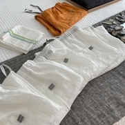 Michelle, Linen pajamas with elastic & drawstr...