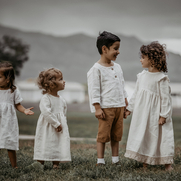 I sewed these dresses and a shirt for the boy from bleached linen, it is very soft linen, after...