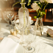 Table runners added depth to the farm style table setting- these looked so elegant and at the en...