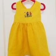 This darling toddler girl's sundress was created from the IL019 bleached linen.  I dyed it using...