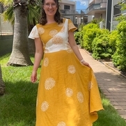 Lauren, A summer sunflower dress, with handpaint...