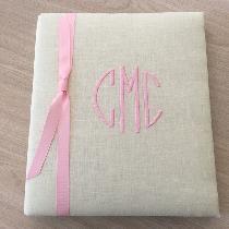 Monogrammed baby book from Way Cool Designs with pink journaling inside pages. Make s for a beau...