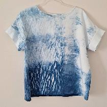 Hand-dyed shibori design on IL019 Bleached - Agustina pattern.