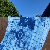 Using different linen weights, but primarily IL019, used Shibori dye technique on a variety of s...