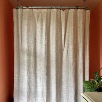 Two-Toned Shower Curtain! Standard size 72x72 in. Button holes at the top for the hangers to go...