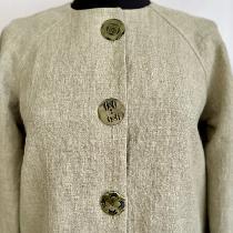 Raglan sleeve jacket with vintage buttons.