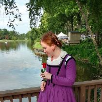 Christine, A renaissance gown of purple linen done...