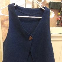 front of Insignia blue 4C22 vest from a pattern I made.  I love this color and the feel of the 4...