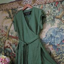 Wrap linen dress......comfortable an easy to wear.....ties in the back or the front