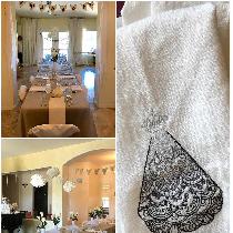For my daughter's bridal shower I made linen napkins and embroidered linen fingertip towels. The...