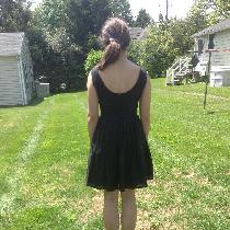 Little black dress - trial run for my daughters wedding dress - pleated waist - fully lined with...
