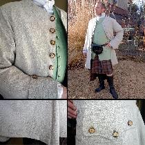 An 18th century frock coat I made for my husband. The entire skirt of the coat is hand embroider...