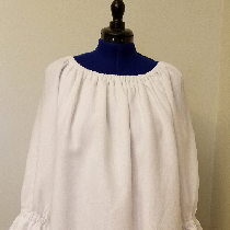 I sewed this nostalgic gown using Optic White Heavy Weight Linen. It was such a joy to sew.