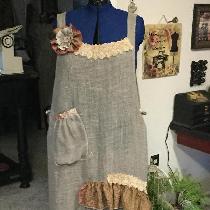 Wendy, A little apron made with open weave line...