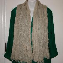 Simple to do project made with light linen.  Scarf has decorative embroidered edging with frayed...
